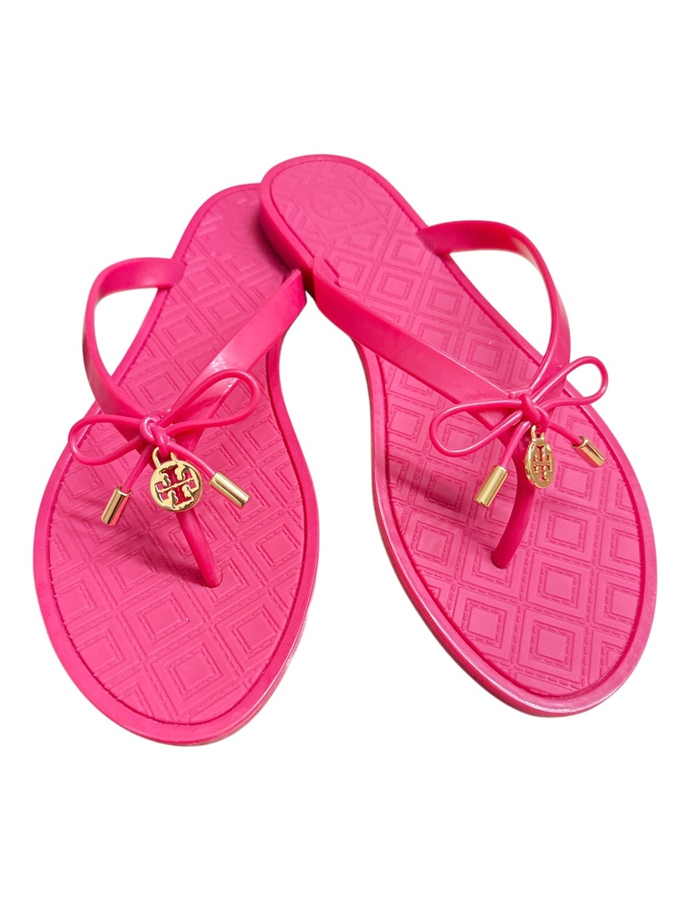 TORY BURCH JELLY BOW THONG SANDALS